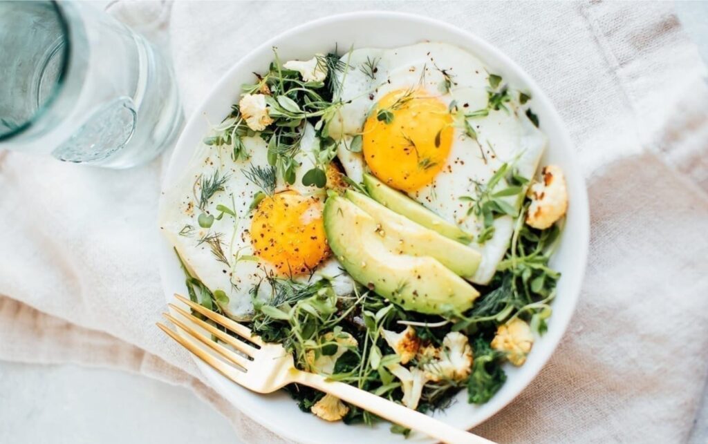 Egg and greens bowl